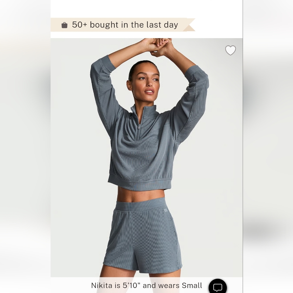 Victoria's Secret VSX Featherweight Ribbed Zip Short